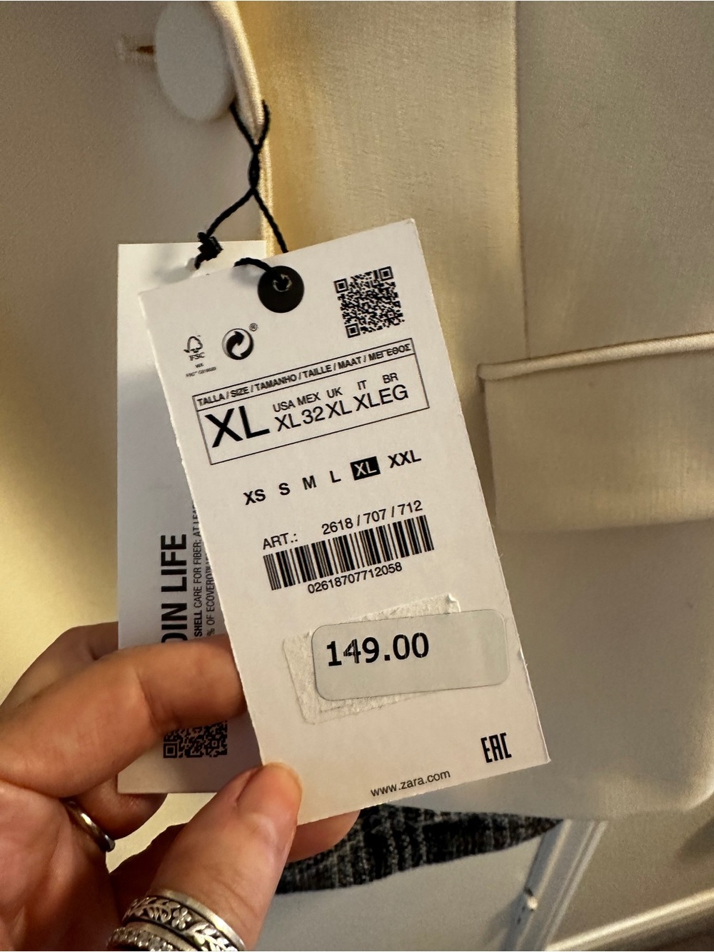 ZARA Cream Double-Breasted Blazer Jacket - Picture 5 of 8